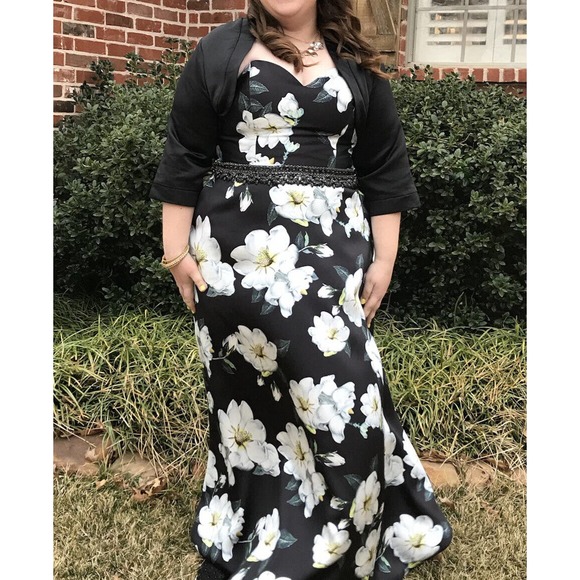 Prom Dress, Long, Plus Size, 14W, Bolero Jacket 18, Rachel Allan Curves, Pre-own - Picture 2 of 12